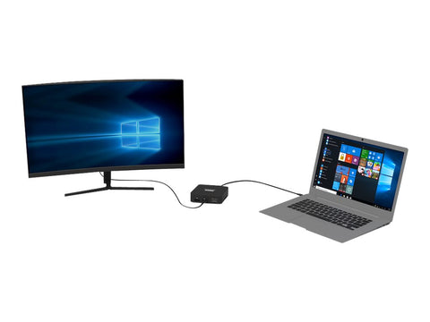 PORT DESIGNS USB Type C Travel Docking Station 2x4K Dual video display up to 4K 2x Display Port Charges laptops up to 85W