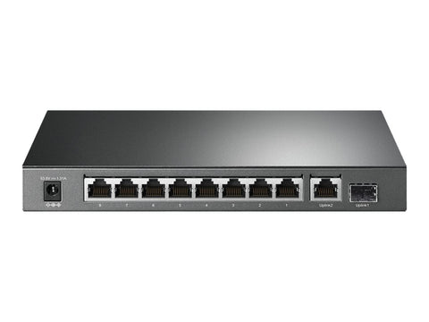 TP-LINK 10-Port Gigabit PoE+ Switch 8 Gigabit PoE+ Ports 1 Gigabit RJ45 Ports and 1 Gigabit SFP Slots 802.3at/af 63W PoE Power