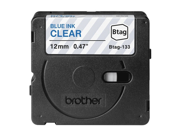 BROTHER 12MM Blue on Transparent BTAG133 Tape