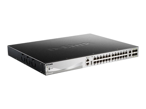 D-LINK L3 Light Switch 24 Gigabit PoE/PoE+ ports & 2 10GBASE-T Ports & 4 10GbE SFP+ ports 370 W PoE Budget 740W with DPS-700