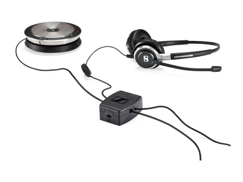 EPOS Flexible lock for securing speakerphones and wired headsets to workspace