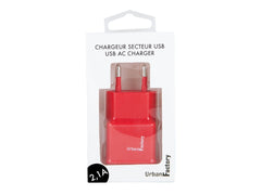 URBAN FACTORY CHARGEUR SECTEUR USB EU 2.1A ROUGE