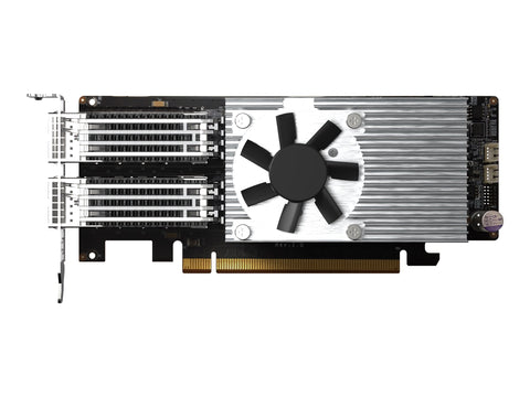 QNAP Dual-port QSFP28 100GbE network expansion card low-profile form factor PCIe Gen4 x16