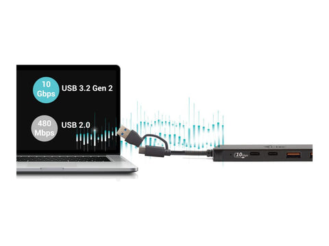 I-TEC USB-C Metal HUB 2xUSB 3.0 2xUSB-C 5Gbps without power adapter ideal for Notebook Ultrabook Tablet PC