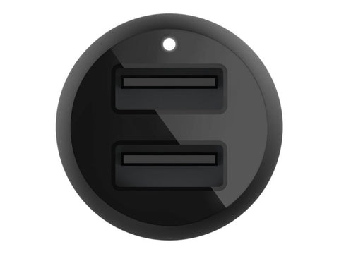 BELKIN BOOST CHARGE 24w USB-A Dual Car Charger w/ 1M PVC A-LTG Black