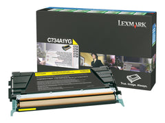 LEXMARK C734,  X734 cartouche de toner jaune capacité standard 6.000 pages pack de 1 retour programme