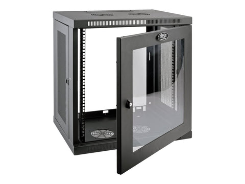 EATON TRIPPLITE SmartRack 12U Low-Profile Switch-Depth Wall-Mount Small Rack Enclosure Clear Acrylic Window