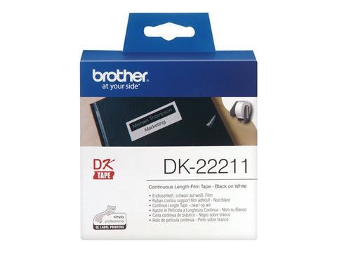 BROTHER DK-22211 Ruban continu film Noir/Blanc - largeur 29 mm