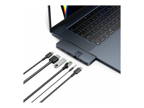 TARGUS HyperDrive Dual USB-C TB compatible 7-in-2 Hub w univ. USB-C ext adaptor - MN Blue - for all Apple MB