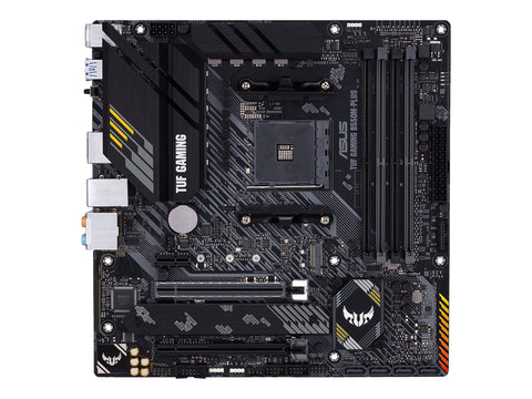 ASUS TUF GAMING B550M-PLUS mATX MB PCIe 4.0 dual M.2 10 DrMOS power stages 2.5Gb Ethernet HDMI DisplayPort SATA 6Gbps