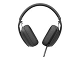 LOGITECH Zone Vibe Wireless Headset full size Bluetooth wireless USB-C via Bluetooth adapter graphite Certified for Microsoft Teams
