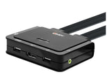 LINDY 2 Port DisplayPort 1.2 USB 2.0 Cable KVM Switch with Audio