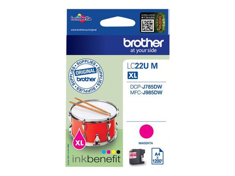 BROTHER LC22UM Cartouche de encre Magenta, 1200 pages pour DCP-J785DW et MFC-J985DW