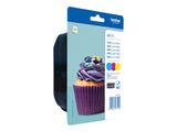 BROTHER LC-123 cartouche dencre cyan, magenta et jaune capacité standard 1-pack blister sans alarme