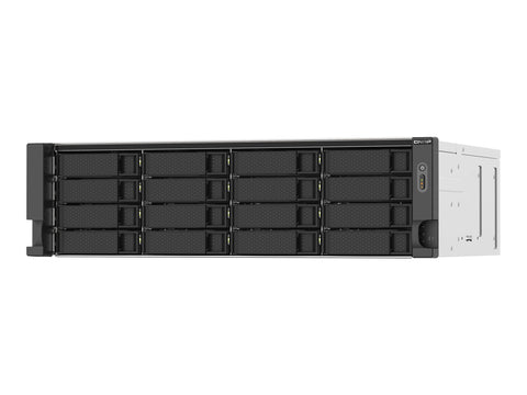 QNAP 16-bay Rackmount NAS AMD Ryzen V1000 series V1500B 4C/8T 2.2GHz 16Go DDR4 RAM 2x2.5GbE LAN optional 10GbE & M.2 NVMe/SATA