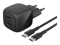 BELKIN 45W USB PD Wall Charger with PPS BLK w/ 1m 3aMP PVC C-C Cable
