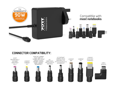 PORT DESIGNS Universal Power Supply 90W Plug In - UK