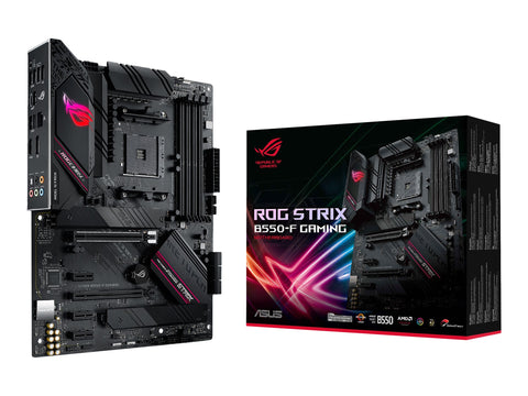 ASUS ROG STRIX B550-F GAMING ATX MB PCIe 4.0-ready dual M.2 USB3.2 Gen 2 Type-C plus HDMI2.1 and DisplayPort1.2 output support
