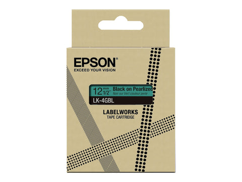 EPSON Colour Tape Pearl Green/Black 12mm 9m LK-4GBL