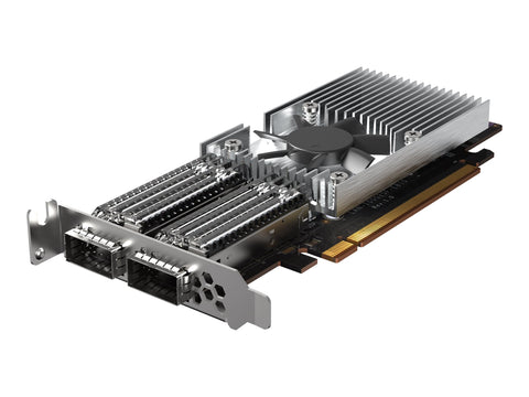 QNAP Dual-port QSFP28 100GbE network expansion card low-profile form factor PCIe Gen4 x16