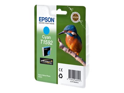 EPSON T1592 cartouche d encre cyan capacité standard 1-pack blister sans alarme Stylus Photo R2000