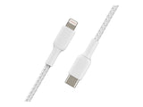 BELKIN BOOST CHARGE USB-C to Lightning Cable Braided 1M White