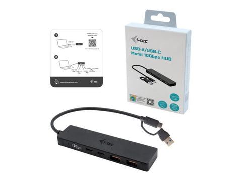 I-TEC USB-C Metal HUB 2xUSB 3.0 2xUSB-C 5Gbps without power adapter ideal for Notebook Ultrabook Tablet PC
