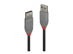 LINDY 2m USB 2.0 Type A Cable Anthra Line USB Type A Male to Male