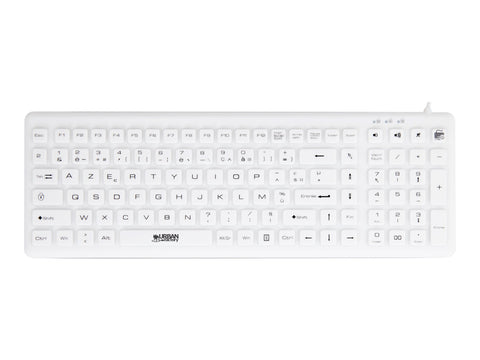 URBAN FACTORY USB wired keyboard ABS silicone White Antimicrobial treatment QWERTY
