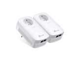 TP-LINK AV2000 2-Port Gigabit Passthrough Powerline Starter Kit 2000Mbps Powerline Data Rate Line-Neutral/Line-Ground 2x2 MIMO 2