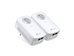 TP-LINK AV2000 2-Port Gigabit Passthrough Powerline Starter Kit 2000Mbps Powerline Data Rate Line-Neutral/Line-Ground 2x2 MIMO 2