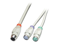 LINDY PS/2 Y-Adaptor Cable 15cm 6PM-DIN/St 6P. MiniDin coupling