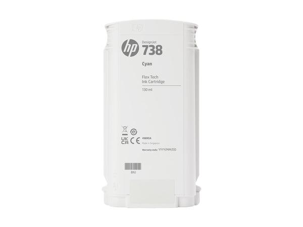 HP 738 130-ml Cyan DesignJet Ink Cartridge