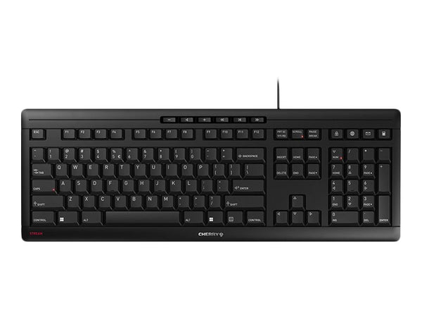 CHERRY Stream Keyboard Clavier 105+10 touches USB noir (IT)