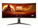 AOC CU34G2XP/BK 34p 3440x1440 VA 180hz High adjustable Stand HDR400 Freesync Premium USB HUB 4x3.0 2xDP 2xHDMI