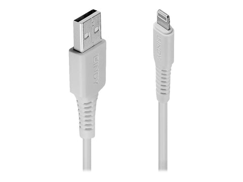 LINDY 3m USB to Lightning Cable white Charge and sync Cable for iPhone iPad & iPod