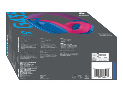 LOGITECH Lightspeed G435 Headset full size Bluetooth / 2.4 GHz radio frequency wireless blue Discord Certified