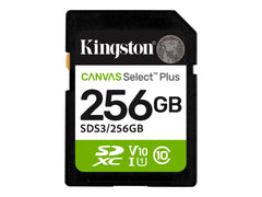 KINGSTON Canvas Select Plus Carte mémoire SDXC 256Go Gen3 150MB/s C10 UHS-I U3 V30