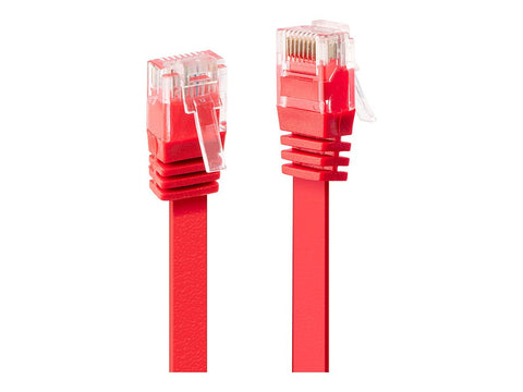 LINDY Cat.6 U/UTP Flat Cable 1m Red
