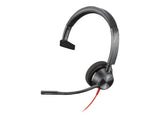 HP Poly Blackwire 3310 Monaural Microsoft Teams Certified USB-C Headset +USB-C/A Adapter