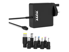 PORT DESIGNS Universal Power Adapter For Notebooks Up To 65W UK Plug 9 Universal Detachable Tips