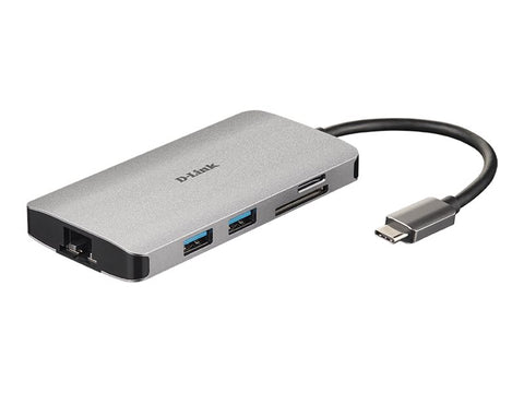 D-LINK USB-C 8-en-1 HDMI SD /microSD card reader and charging