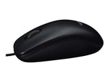 LOGITECH B100 Mouse right and left-handed optical 3 buttons wired USB black