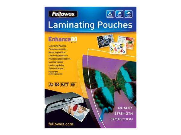 FELLOWES MATT LAMINAT POUCH A3 80MIC 100PK
