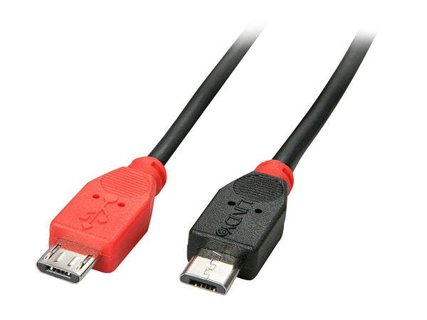 LINDY USB 2.0 Cable Type Micro-B/Micro-B OTG 1m Micro-B plug to Micro-B plug