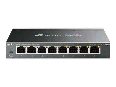 TP-LINK 8-Port Gigabit Easy Smart Switch 8 10/100/1000Mbps RJ45 ports MTU/Port/Tag-based VLAN QoS IGMP Snooping