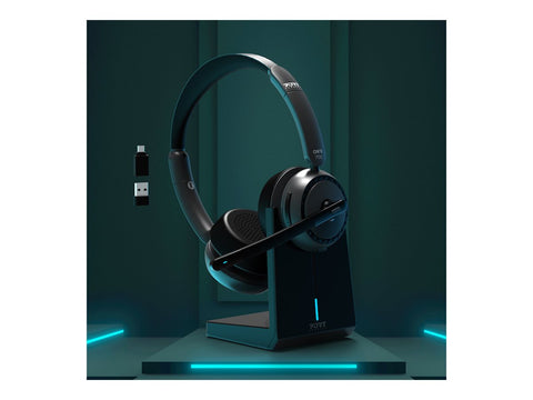 PORT DESIGNS Binaural Headset Bluetooth With Base - Pro