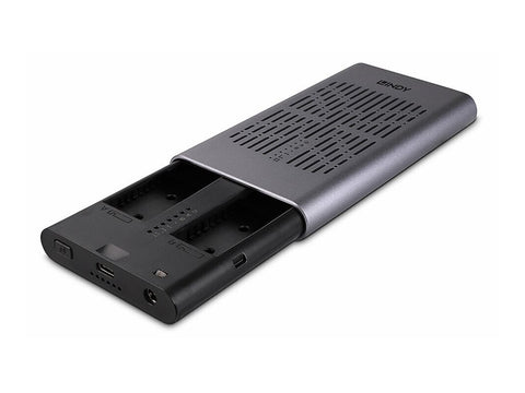 LINDY USB 3.2 Dual M.2 NVMe SSD Enclosure with Clone