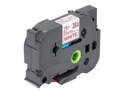 BROTHER P-TOUCH TZE-242 rouge sur blanc 18mm