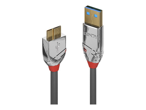 LINDY 0.5m USB 3.0 Type A/Micro-B Cable Cromo Line 5Gbit/s